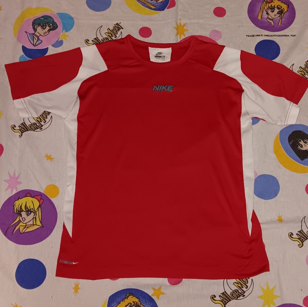 Y2k Nike Training Red Jersey Shirt Fitness Sportswear
